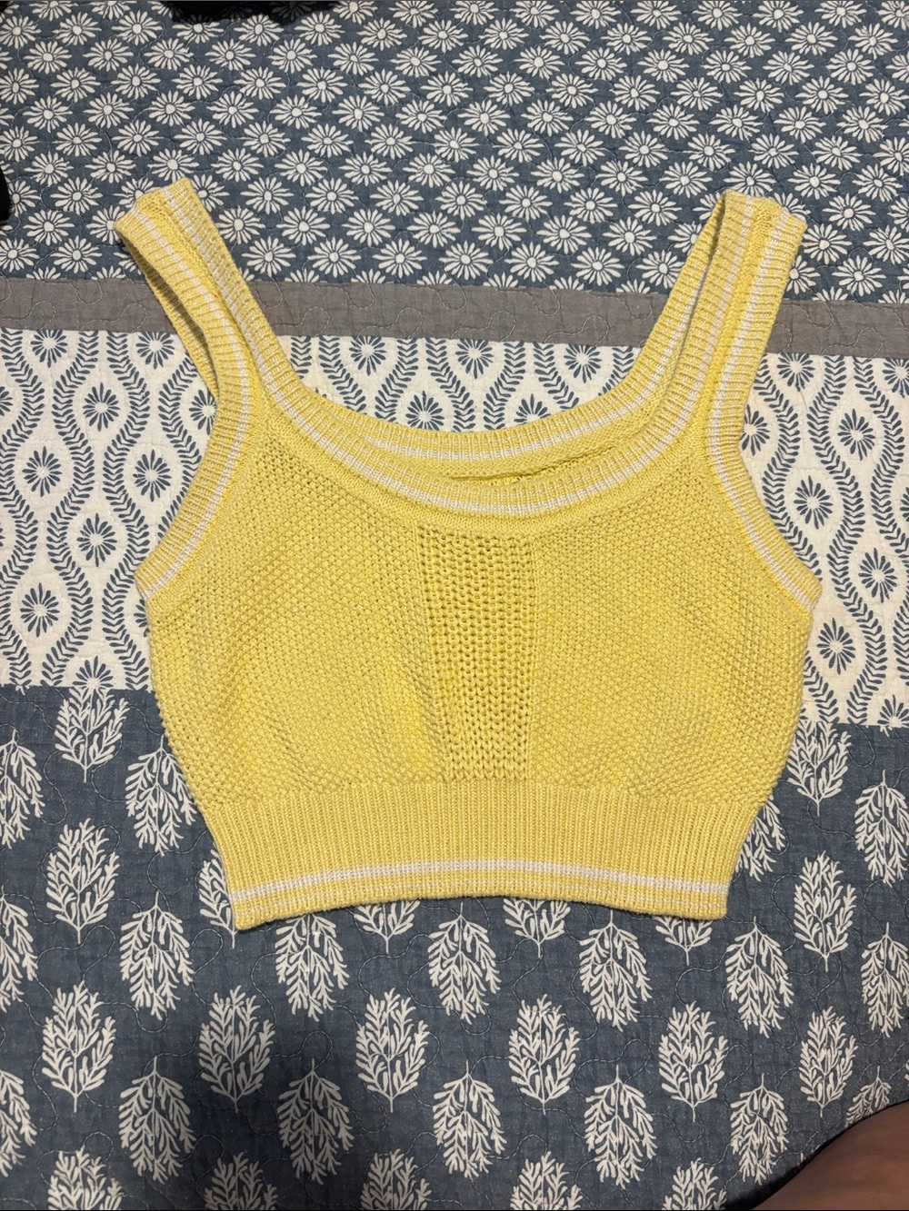 Aeropostale Yellow Knit Crop Tank Top